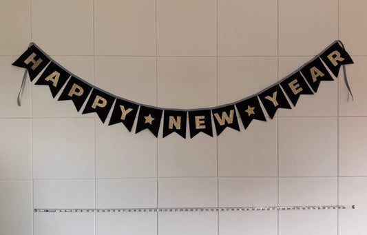 Felt Banner Happy New Year 5.5 ft