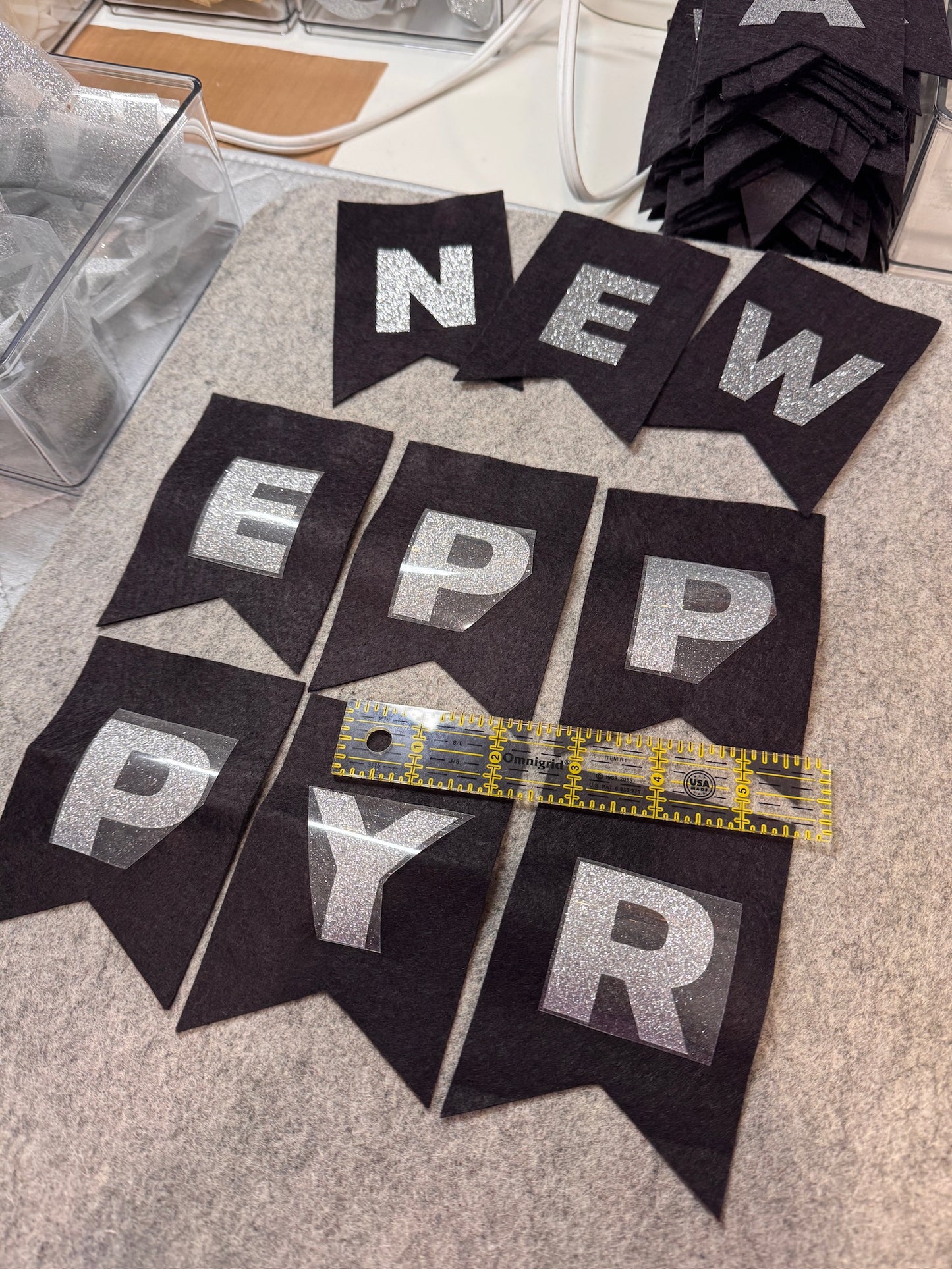 Felt Banner Happy New Year 7.5 ft